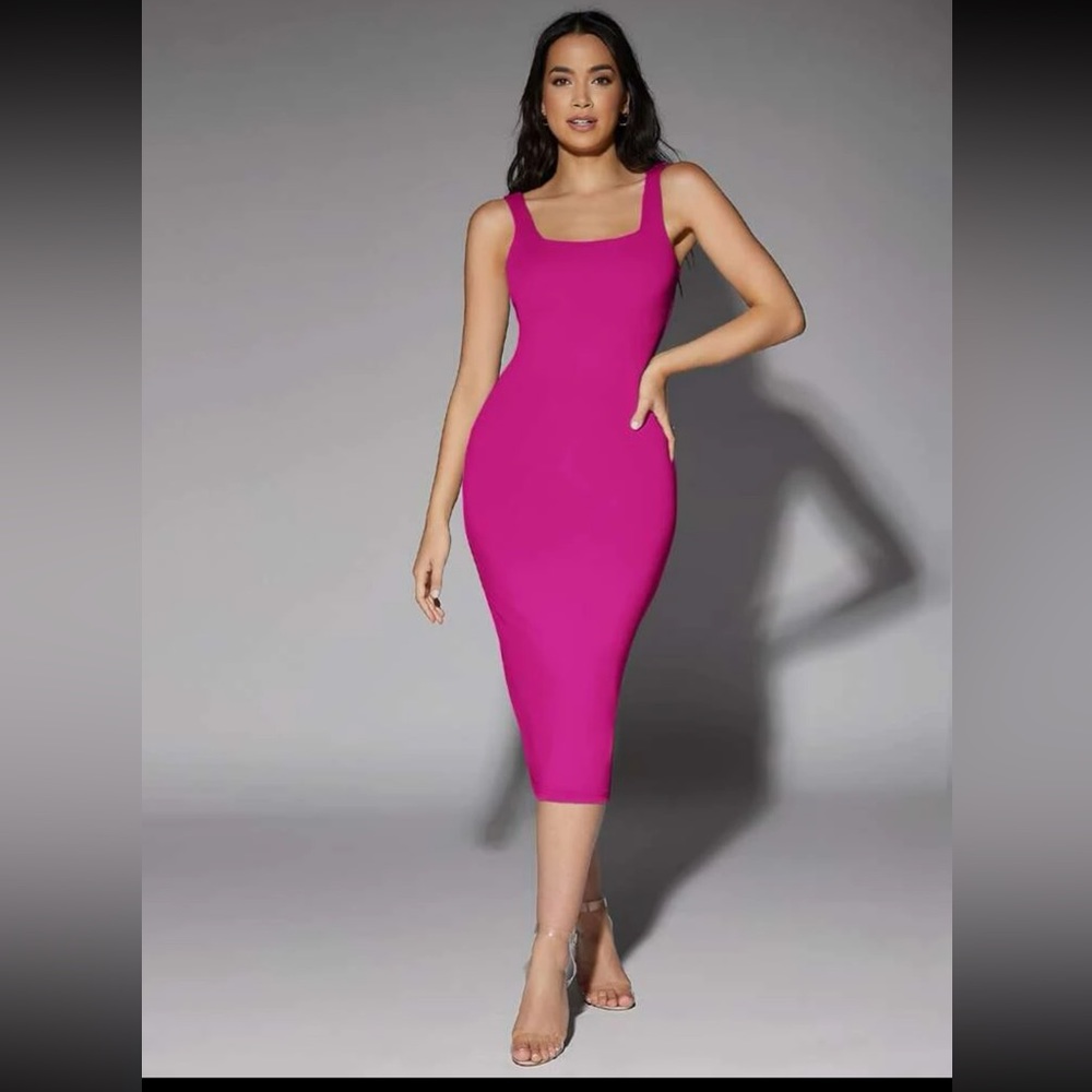 NWOT SHEIN BAE Low back solid tank midi dress size L